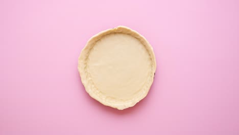 Making-rhubarb-strawberry-pie,-stop-motion,-flat-lay